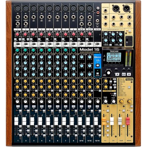  Tascam Model 16 16-Channel Multitrack Recorder with Analog Mixer and USB Interface