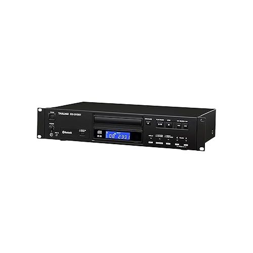  Tascam CD-200BT Rackmount Professional CD Player with Bluetooth Wireless