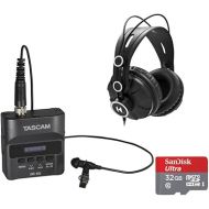 Tascam DR-10L Digital Recorder Bundle with Tascam TH-03 Closed-Back Headphones and 32GB SD Card (3 Items)
