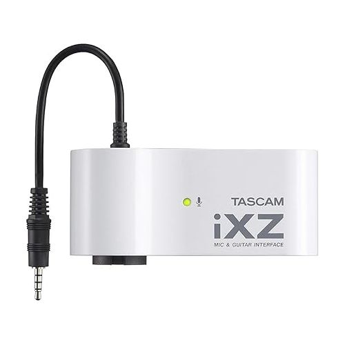  Tascam iXZ Microphone and Instrument Audio Interface for iOS Mobile Devices, iPhone, iPod, and iPad,White