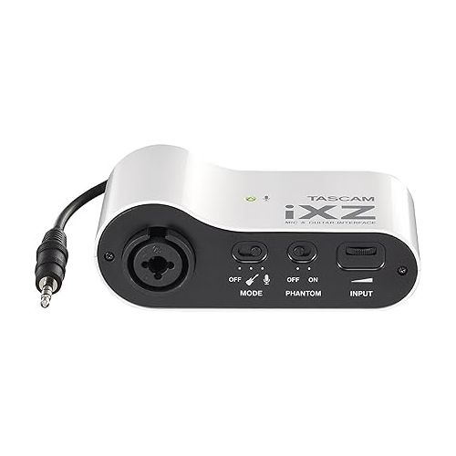  Tascam iXZ Microphone and Instrument Audio Interface for iOS Mobile Devices, iPhone, iPod, and iPad,White