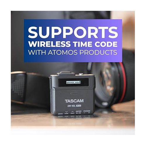  TASCAM DR-10L Pro Ultra Portable Personal Recorder with Lavalier Microphone, 32-bit Float Recording, microSDHC Card Support, and Support for Atomos Wireless Timecode