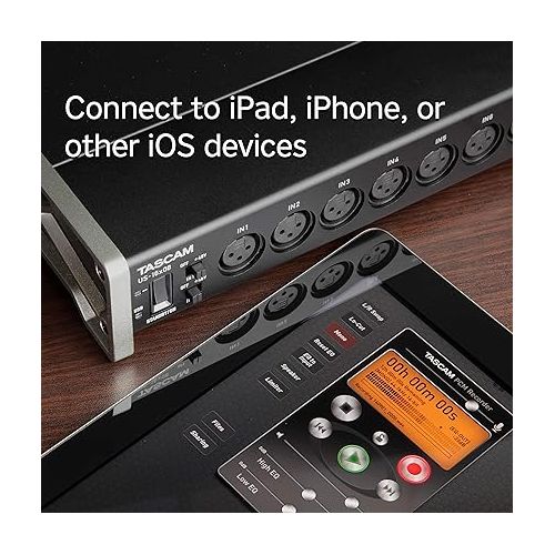  Tascam US-16x08 Rackmount USB Audio/MIDI Interface for Recording, Drum Recording, 8 XLR/8 1/4