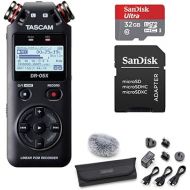 Tascam DR-05X Stereo Handheld Audio Recorder and USB Audio Interface Bundle with Recording Accessory Package and 32GB Ultra UHS-I Memory Card (3 Items)