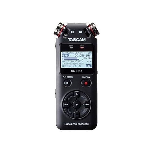  Tascam DR-05X Stereo Handheld Audio Recorder and USB Audio Interface Bundle with Recording Accessory Package and 32GB Ultra UHS-I Memory Card (3 Items)