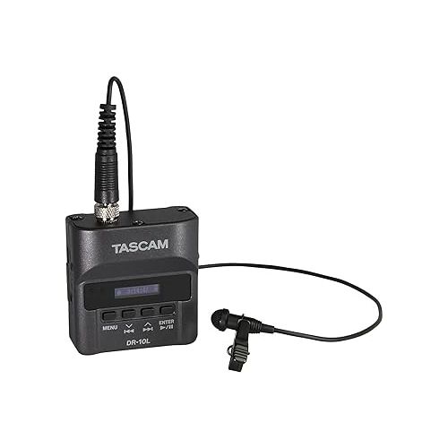  Tascam DR-10L Digital Audio Recorder and Lavalier Mic Bundle with 32GB SD Cards (2-Pack) and USB 2.0 Card Reader (4 Items)