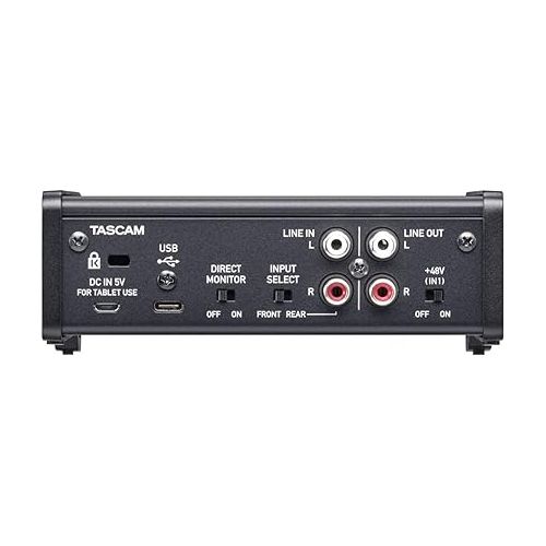  Tascam US-1X2HR 1 Mic 2IN/2OUT High Resolution Versatile USB Audio Interface for Recording, Streaming, Podcasting, Songwriting