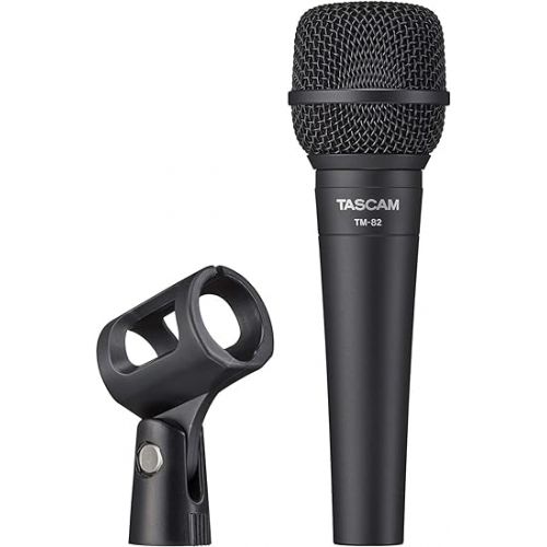  Tascam Dynamic Microphone, Black (TM-82)