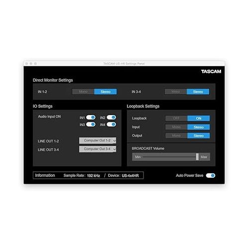  Tascam US-4x4HR 4 Mic 4IN/4OUT High Resolution Versatile USB Audio Interface for Recording, Streaming, Podcasting, Songwriting