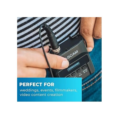  Tascam DR-10L Compact Digital Audio Recorder and Lavalier Mic Combo (Black)