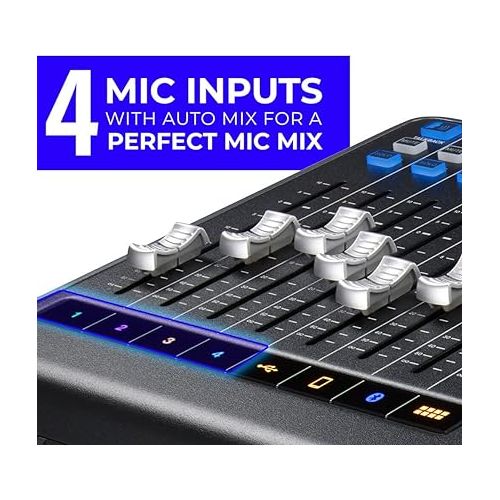  Tascam Mixcast 4 Podcast Studio Mixer Station & Samson Technologies Q2U USB/XLR Dynamic Microphone Recording and Podcasting Pack (Includes Mic Clip, Desktop Stand, Windscreen and Cables), silver