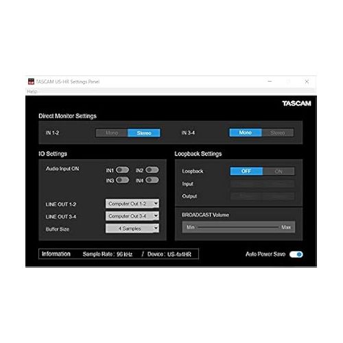  Tascam US-4x4HR 4 Mic 4IN/4OUT High Resolution Versatile USB Audio Interface for Recording, Streaming, Podcasting, Songwriting