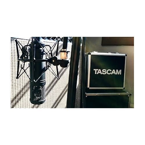  Tascam TM-280 Studio Microphone with Flight Case Shockmount Pop Filter Black