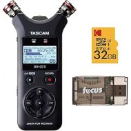 Tascam DR-07X Stereo Handheld Digital Audio Recorder and USB Audio Interface Bundle with 32GB MicroSD Card and USB 2.0 Card Reader (3 Items)