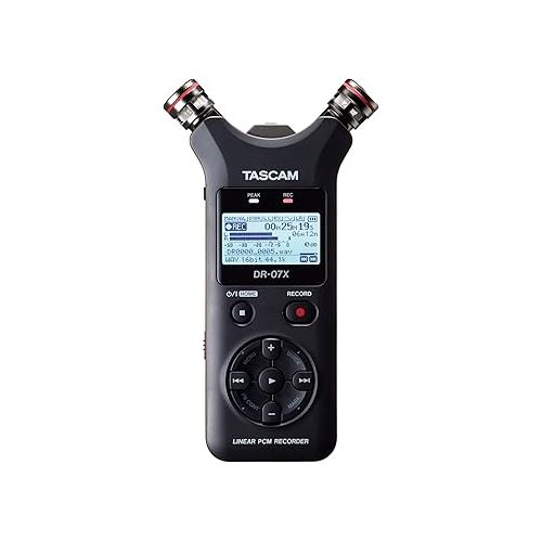  Tascam DR-07X Stereo Handheld Digital Audio Recorder and USB Audio Interface Bundle with 32GB MicroSD Card and USB 2.0 Card Reader (3 Items)