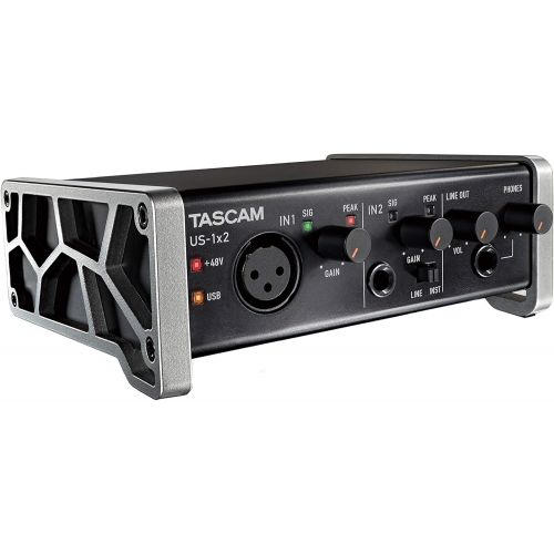  Tascam US-1x2 USB Audio/MIDI Interface with Microphone Preamps and iOS Compatibility