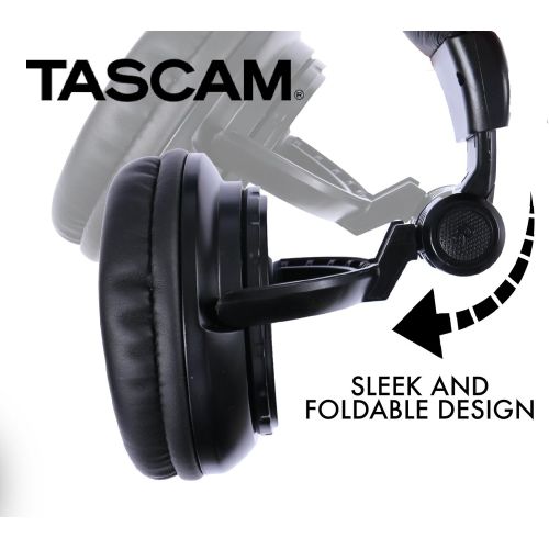  [아마존베스트]Focus Camera Tascam TH-03 Studio Headphones  Closed Back, Padded, Adjustable Pro Audio Headset with Gold Tip 1/8 inch to 1/4 inch Adaptor