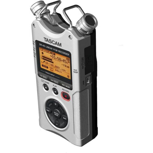  Tascam Tascam dr 40 silver 4-Track Portable Digital Recorder, Silver