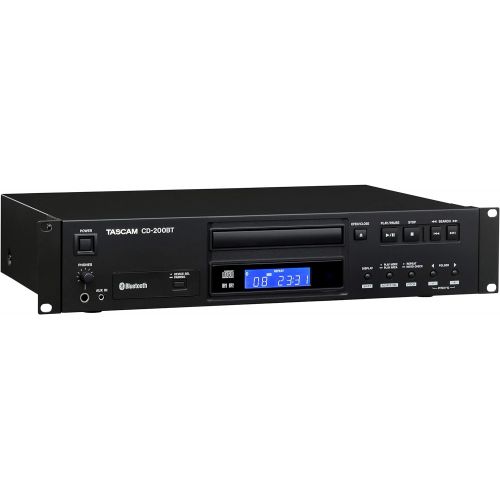  Tascam CD-200BT Rackmount Professional CD Player with Bluetooth Wireless