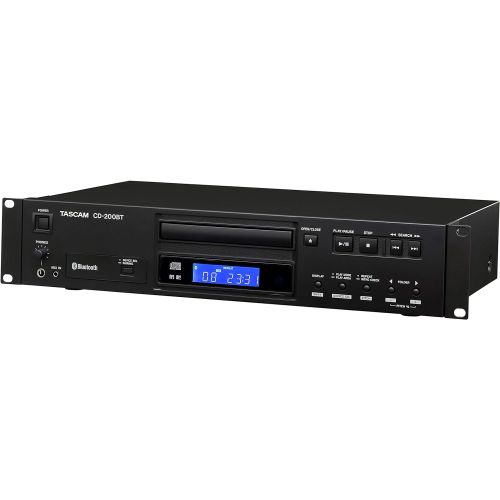  Tascam CD-200BT Rackmount Professional CD Player with Bluetooth Wireless