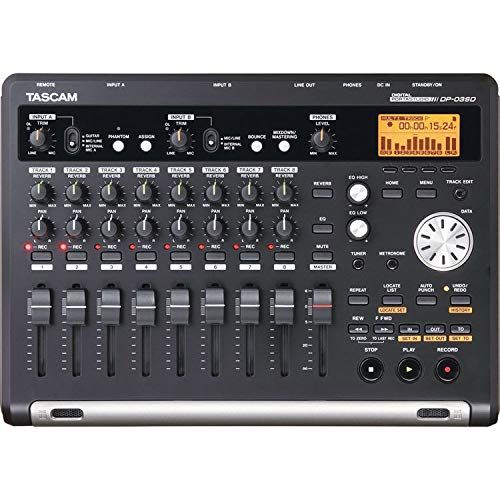  Tascam DP-03SD Digital Portastudio 8-Track Recorder + 32GB Memory Card + Studio Headphones