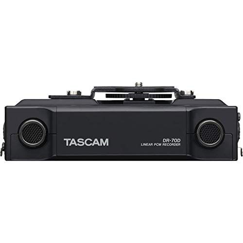  Tascam DR-70D 4-Channel Audio Recording Device for DSLR and Video Cameras + 32GB Memory Card + Studio Headphones + XLR Microphone