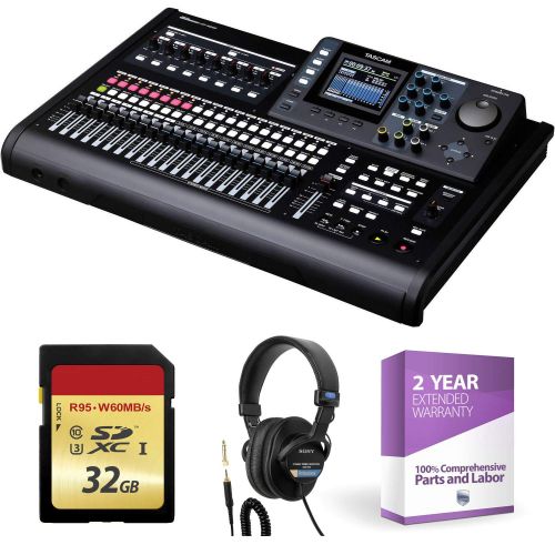  Tascam DP-32SD 32-Track Digital Portastudio + 32GB Memory Card + Studio Headphones