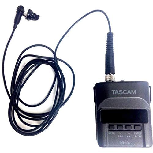  Tascam DR-10L Digital Audio Recorder with Lavalier Mic (White) + 32GB Memory Card + Studio Headphones