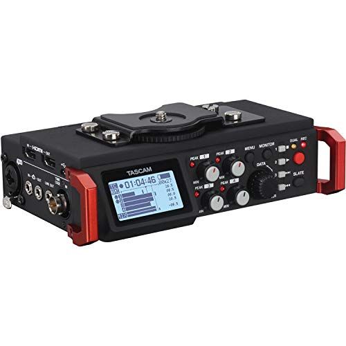  Tascam DR-701D 6-Track Field Recorder for DSLR with SMPTE Timecode + 32GB Memory Card + Studio Headphones + XLR Microphone