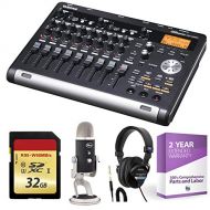 Tascam DP-03SD Digital Portastudio 8-Track Recorder + 32GB Memory Card + Studio Headphones + XLR Microphone