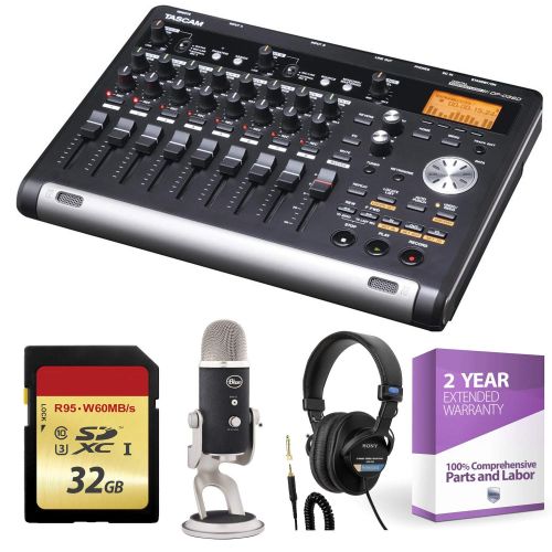  Tascam DP-03SD Digital Portastudio 8-Track Recorder + 32GB Memory Card + Studio Headphones + XLR Microphone