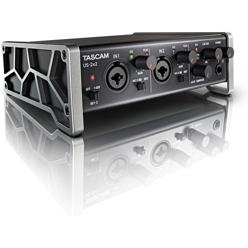  Tascam US-4x4 USB AudioMIDI Interface with Microphone Preamps and iOS Compatibility