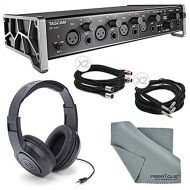 Tascam / Photo Savings Tascam US-4x4 4-Channel USB Audio Interface Bundle with 2 X ¼”, Cable + 2 X XLR Cable + Samson Stereo Headphones+ Fibertique Cleaning Cloth