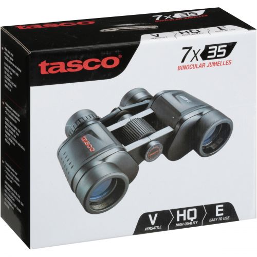  Tasco Essentials Binoculars 7x35mm, Porro Prism, Black, Boxed