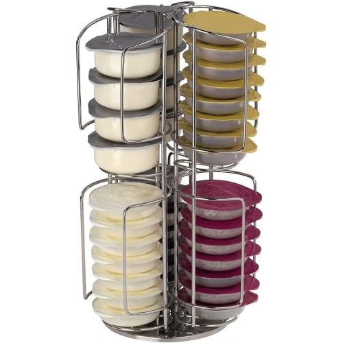  [아마존베스트]Genuine Bosch Tassimo 48 T Disc Capsule Holder - 2 Tier Chrome Refil Tower (Non Slip, 360 Base)