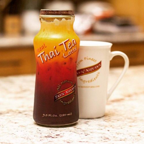  Taste Nirvana Real Thai Tea Latte, 9.5 Ounce Glass Bottles (Pack of 12)