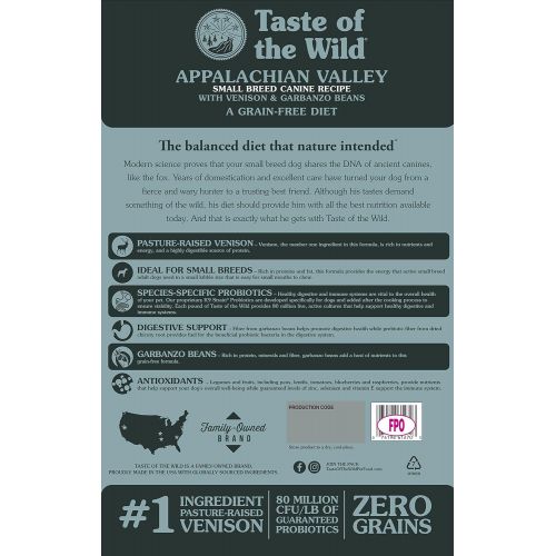  Taste of the Wild Taste of The Wild Grain Free High Protein Dry Dog Food Appalachian Valley Small Breed - Venison