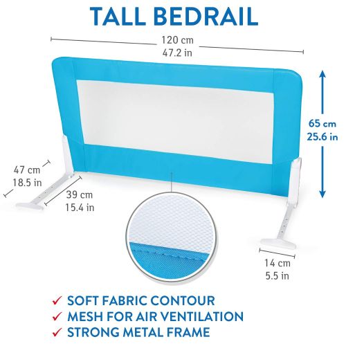  Tatkraft Guard Foldable Bed Rail Guard Baby Safe Sleep 120X47X65cm Powder Coated Steel Plastic Polyester