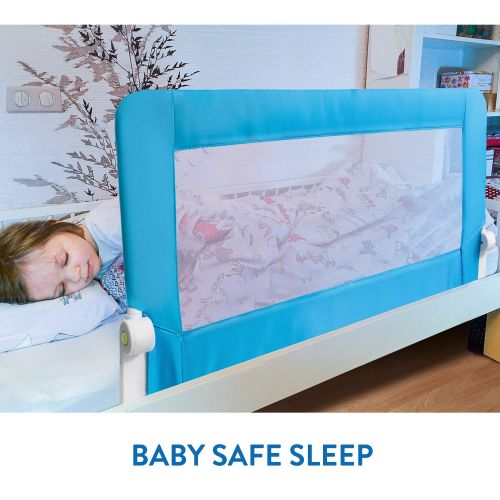  Tatkraft Guard Foldable Bed Rail Guard Baby Safe Sleep 120X47X65cm Powder Coated Steel Plastic Polyester