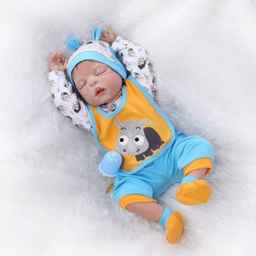  Tatu Reborn Baby Dolls Boy Vinyl Silicone Full Body Reborn Doll Realistic Baby Doll 22 Inch Newborn Baby Babies Doll
