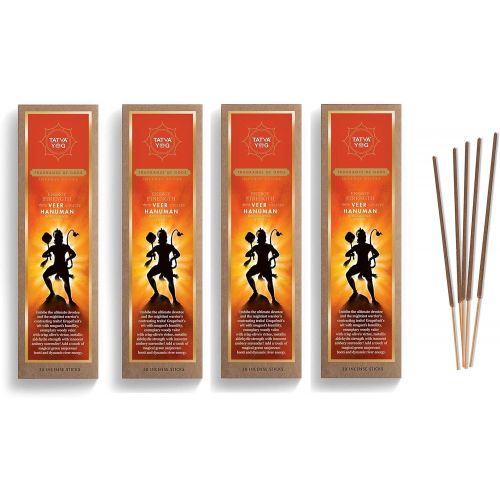  인센스스틱 Tatva Yog Agarbatti Incense Sticks - Veer Hanuman (Pack of 4, 30 Sticks Per Pack)