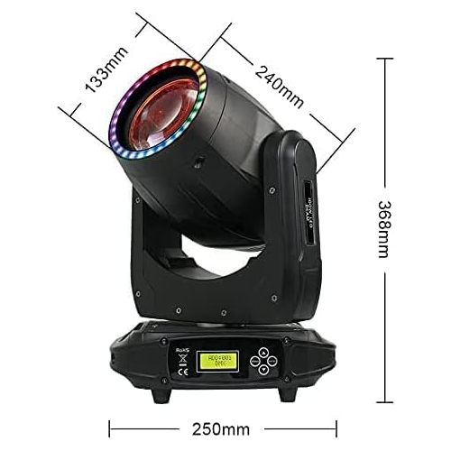  100W Beam Stage Light LED Strobe, DMX512 Channel Control 6+12 Prism with Light Strip for Stage Disco Club Lighting