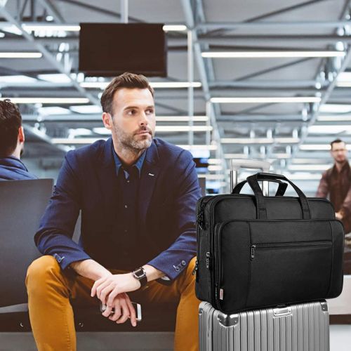  [아마존베스트]17 Inch Laptop Bag, Large Business Briefcase for Men Women, Taygeer Travel Laptop Case Shoulder Bag, Waterproof Expandable Computer Messenger Bag, Durable Carrying Case Fits 17 in
