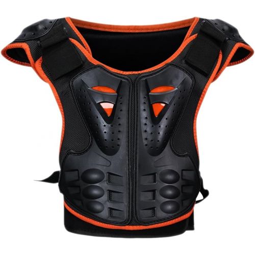  Taykoo -Kids Professional Flexible Reflective Armor Vest Protective Gear Jackets Guard Shirt For Dirtbike Motocross Skiing Snowboarding Dirt Bike Body Chest Spine Protector Back Motorcycl