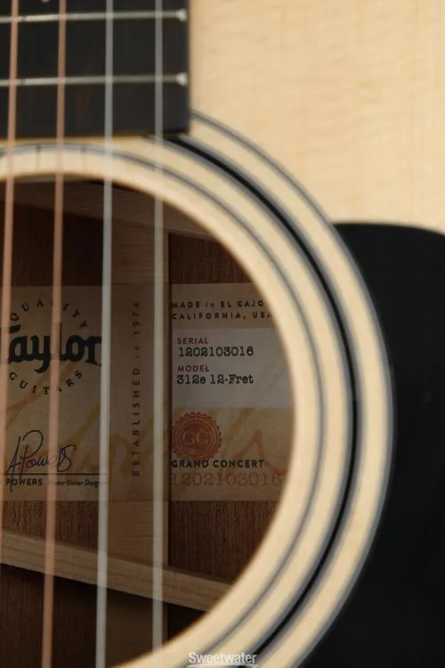  Taylor 312e 12-Fret V-Class Acoustic-electric Guitar - Natural