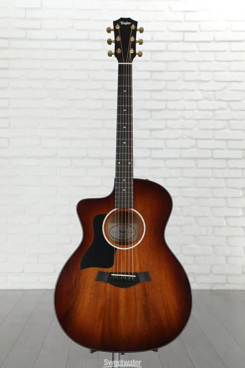  Taylor 224ce-K DLX Left-handed Acoustic-electric Guitar - Shaded Edgeburst with Layered Koa Back & Sides