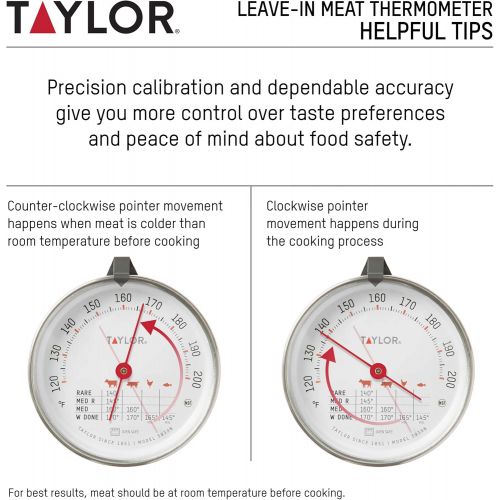  Taylor Precision Products 3 Inch Leave-in Meat/Roast Thermometer, 1 EA, Silver: Instant Read Thermometers: Kitchen & Dining