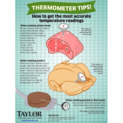  Taylor Precision Products Digital Thermometer with LED Readout: Kitchen Thermometers: Kitchen & Dining