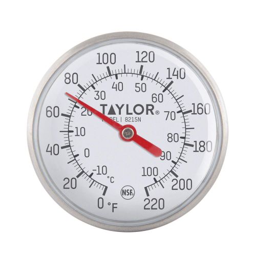  Taylor Precision Products Taylor Precision 8215N 8-Inch Bi-Therm Pocket Dial Thermometer, 1.75-Inch Dial, 0 to 220 Degree F, NSF