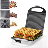 Sandwich Maker 3 in 1, Taylor Swoden 4 Slice Waffle Maker 1200W Panini Press Grill with Non-stick Plates, Double-Sided Heating, Indicator Lights, Cool Touch Handle, Easy to Use & Clean, White